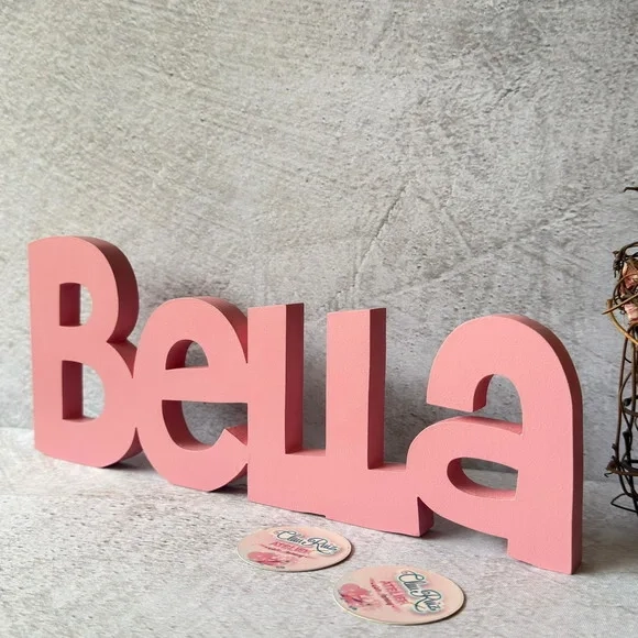 Nome em MDF Personalizado para Quarto de Bebê Letras Decorativas Infantis - Linha Ch