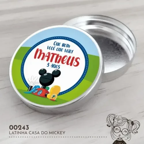 Latinha Adesivada Casa do Mickey - 00243