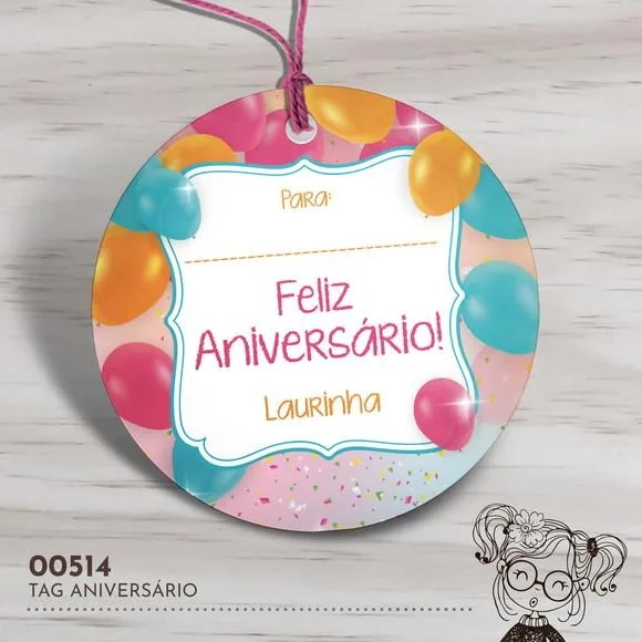 Tag Redonda Feliz Aniversário - 00514