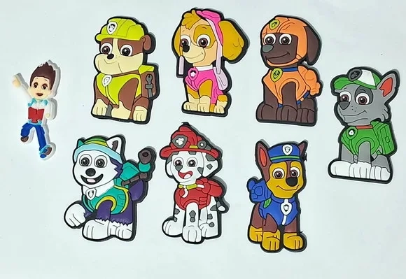 Aplique Patrulha Canina 5cm Emborrachado Pcts com 8 Peças