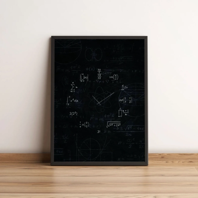 Quadro Relógio de Fórmulas Matemáticas 68