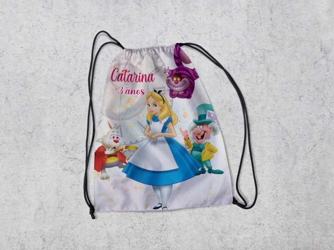 Mochilinha Personalizada Alice no Pais das Maravilhas