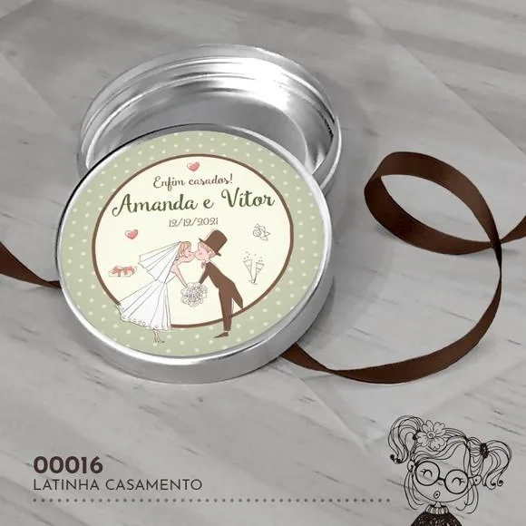 Latinha Adesivada Casamento - 00016