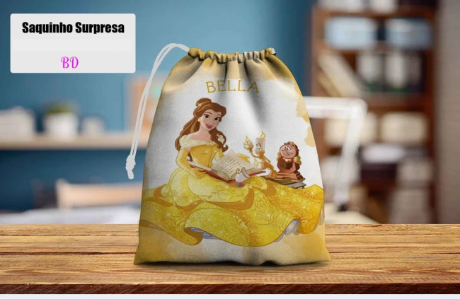 Saquinho Supresa para lembrancinhas da Bela e a Fera