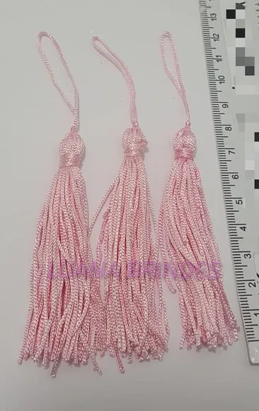 Pingente Tassel de Seda Rosa Claro Pct 10 Unidades