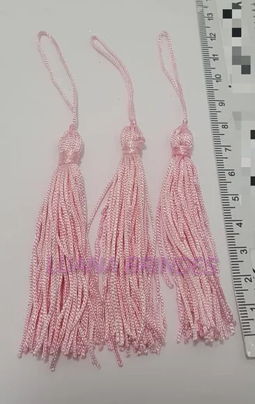 Pingente Tassel de Seda Rosa Claro Pct 10 Unidades