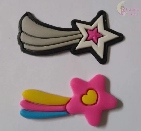 Apliques Estrelas Cadentes de Borracha - Pct C/6 Unid