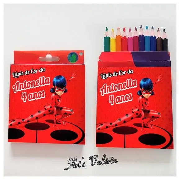 Lápis de Cor Curto Personalizado - Caixa com 12 Cores