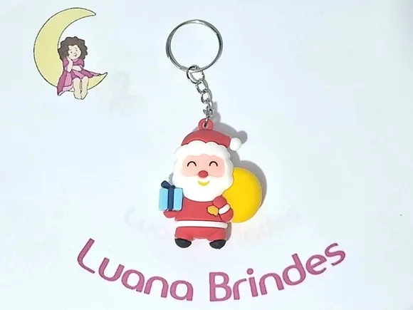 Chaveiro Natal Emborrachado 3d Pacote com 2 Unidades