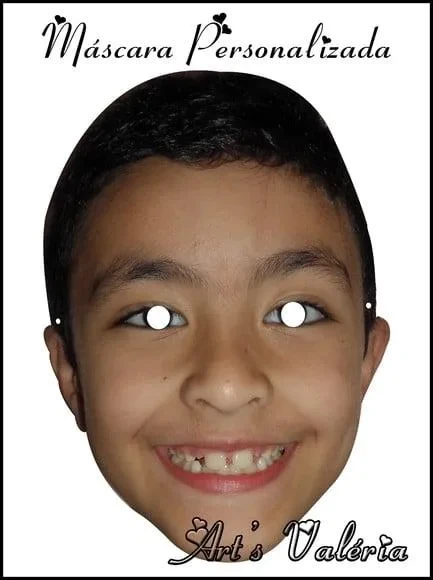 Máscara de Papel Foto de Rosto Personalizada