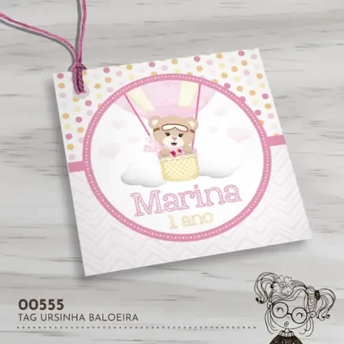 Tag Quadrada Ursinha Baloeira - 00555