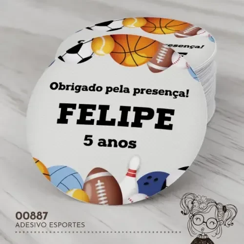 Adesivo Redondo Esportes - 00887