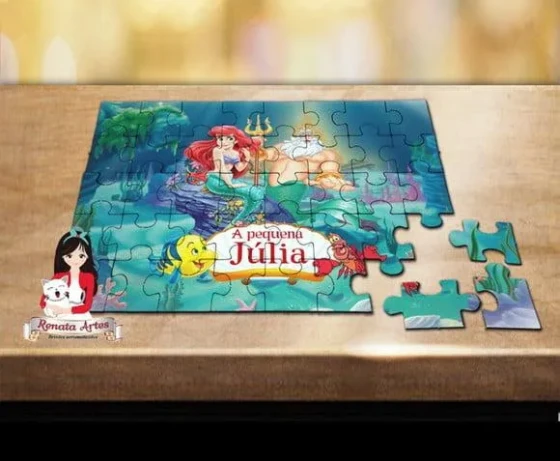 Quebra Cabeça Personalizado Ariel e Tritão