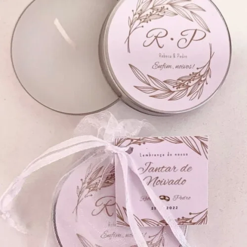Lembrancinha Casamento Vela Aromática Organza
