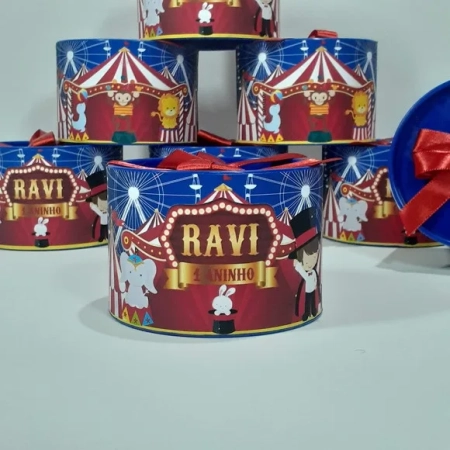 Tubo Lata Personalizada Circo Menino