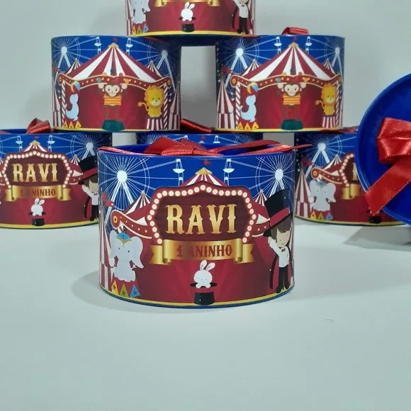 Tubo Lata Personalizada Circo Menino