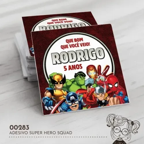 Adesivo Quadrado Super Hero Squad - 00283