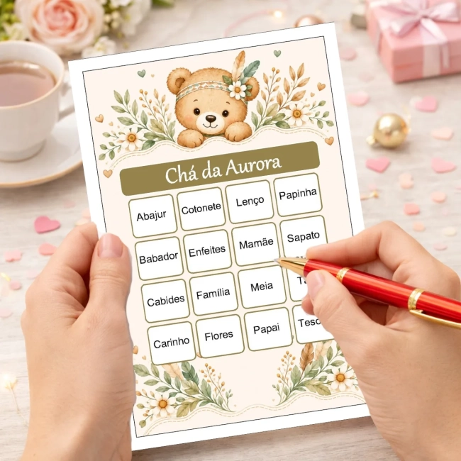 Bingo Chá de Bebê Menina PDF Para Imprimir