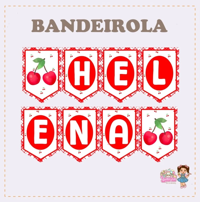 Kit Festa Só Um Bolinho CEREJINHA - Decoração de Festa