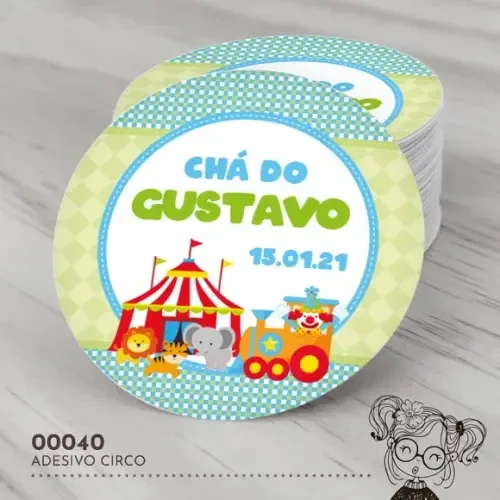 Adesivo Redondo Circo - 00040