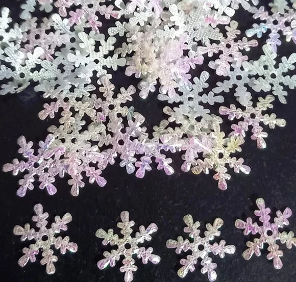 Mini Flocos de Neve Branco- 15mm - Pacotes com 50 Unidades