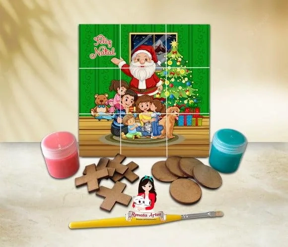 Jogo da Velha com Tinta Personalizado Natal 2025