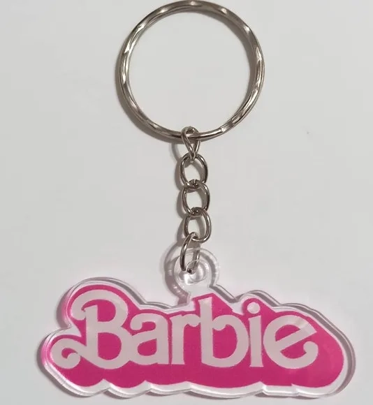 Chaveiro Nome Barbie Acrílico Impresso - 4 Unidades