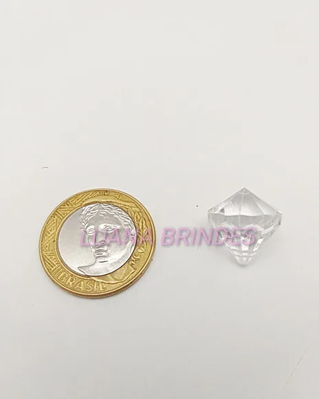 Diamante Pingente de Acrílico Transparente 17mm Pct 20 Und