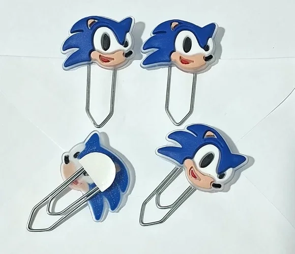 Clips Decorados Sonic 2cm Emborrachado 6 Unidades