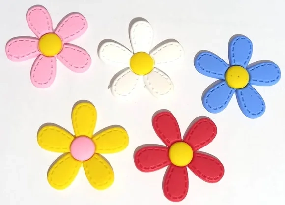 Aplique Flor Colorida 4cm Emborrachado- 5 Unidades