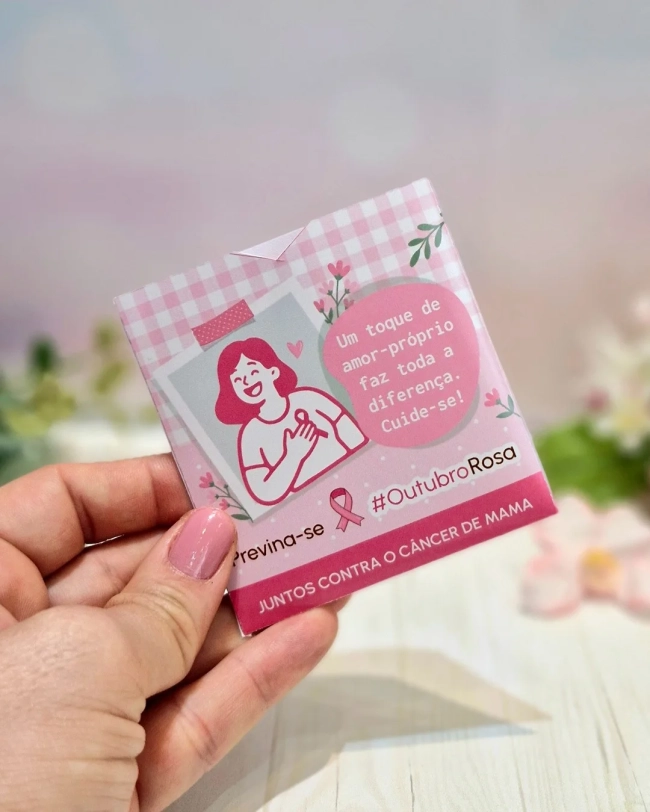 Embalagem para Chá Outubro Rosa - Não Acompanha Chá