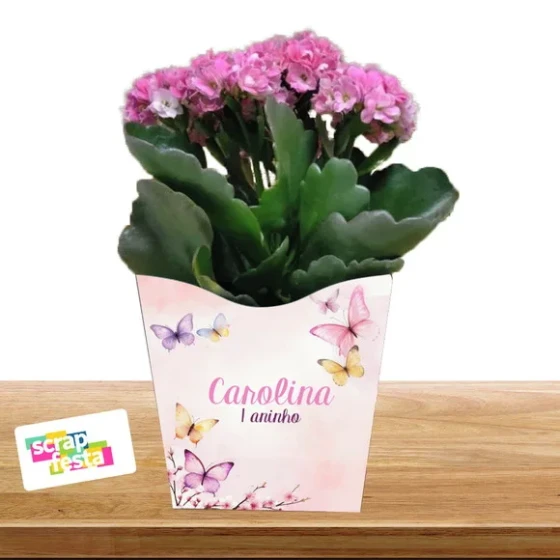 Cachepot Personalizado Jardim Encantado Aquarela Borboletas