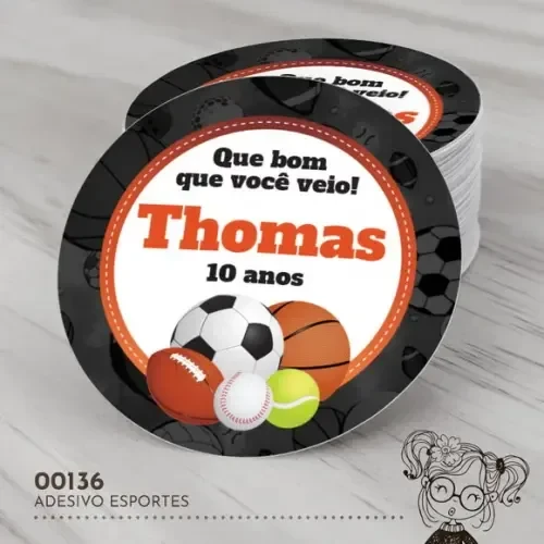 Adesivo Redondo Esportes - 00136