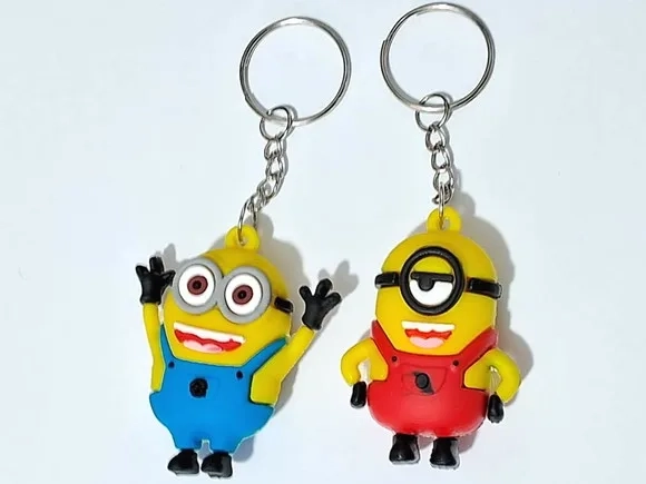 Chaveiro Minions 3d Emborrachado Pacote com 2 Unidades