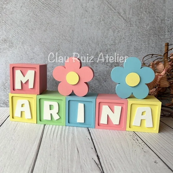 Flores Dupla de Cubos 6x6cm Candy Ts Decoração Bebê