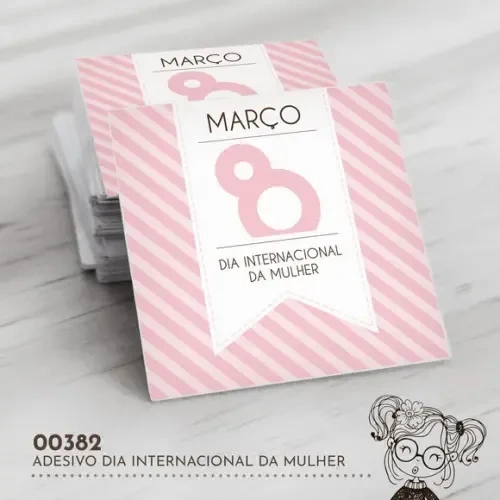 Adesivo Quadrado Dia Internacional Mulher - 00382