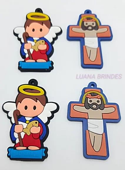 Kit São Rafael e Crucifixo de Borracha - Pct C/3 kits