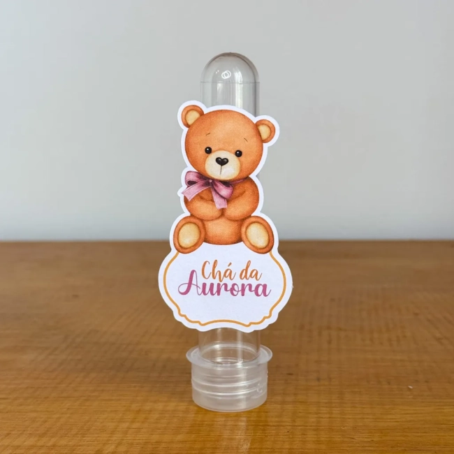 Apliques para Tubetes Personalizados CHA DE BEBE URSINHO ROSA - Decoração de Festa | Lembrancinhas | Aniversário | Personalizados