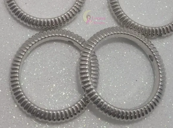 Argola Porta Guardanapo Prateada de ABS-4cm- pct c/10 unid