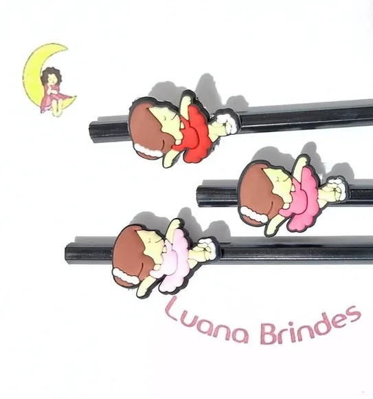 Lápis C/ponteira Bailarinas 3,5cm Emborrachado - 6 Unidades