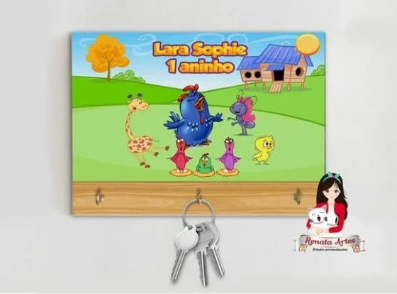 Porta Chaves Personalizado Galinha Pintadinha