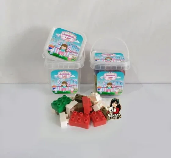 Monta Monta no Baldinho Personalizado Circo Rosa