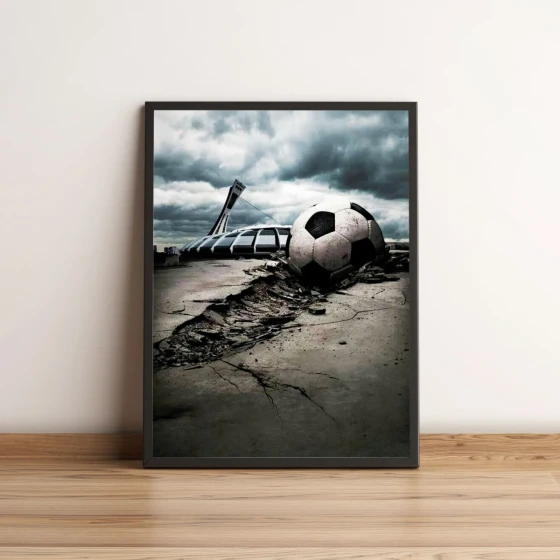 Quadro Estádio e Bola de Futebol Destruída 369