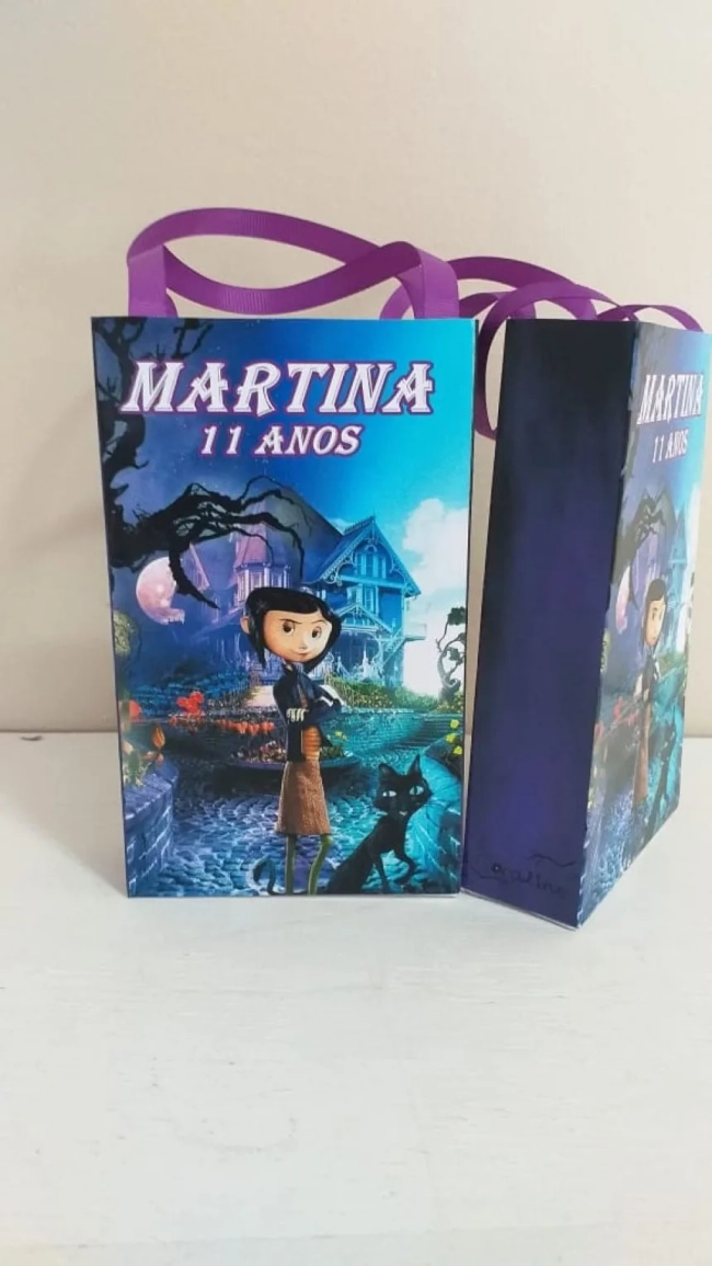 Sacolinhas Personalizadas Coraline para Lembrancinhas