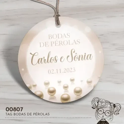 Tag Redonda Bodas de Pérola - 00807