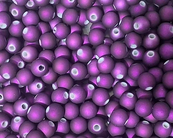 Bola Lilás Emborrachada Cintilante 8mm Pacote C/100 Unidades