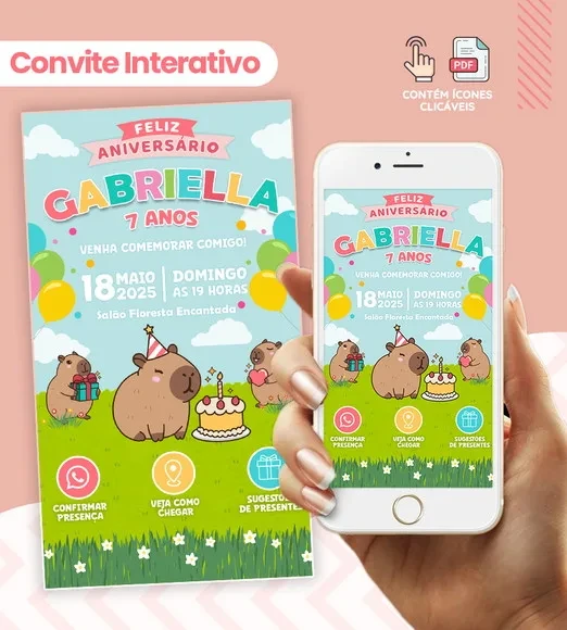 Convite Digital Interativo Capivara