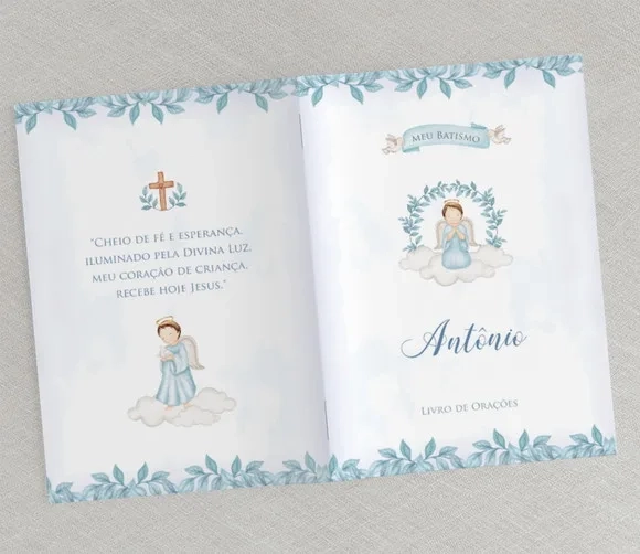 Livrinho De Orações Para Batizado - Divino Azul