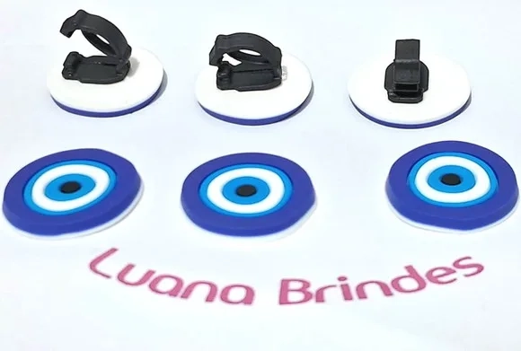 Pins para Cadarço Olho Grego Emborrachado Pacote C/6 Unidade