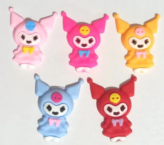 Aplique Kuromi Emborrachado Coloridos - 5 Unidades